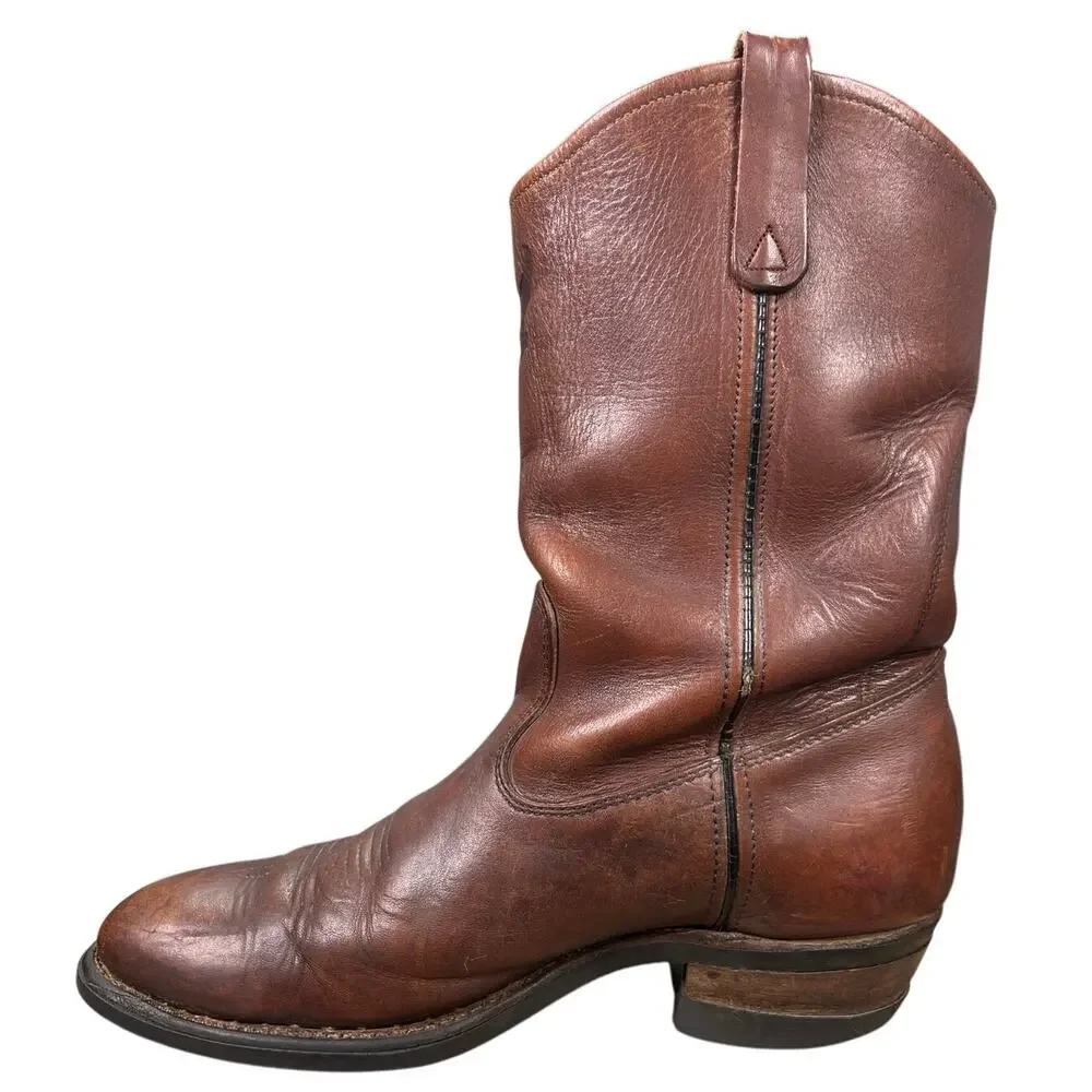 Vintage Unbranded Harley Davidson Brown Soft Toe Western Boots Size 9